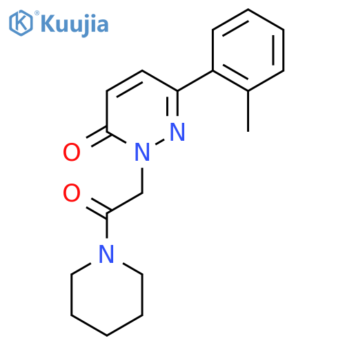 6-(2-methylphenyl)-2-2-oxo-2-(piperidin-1-yl)ethyl-2,3-dihydropyridazin-3-one structure