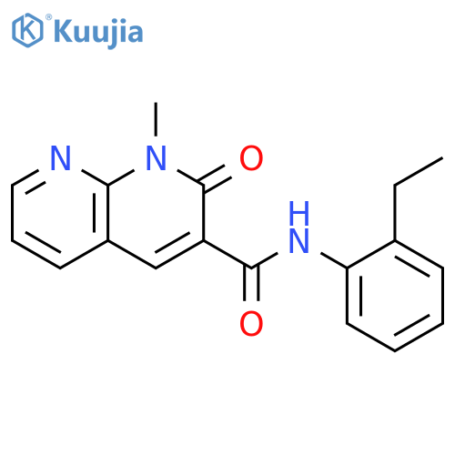 N-(2-ethylphenyl)-1-methyl-2-oxo-1,2-dihydro-1,8-naphthyridine-3-carboxamide structure