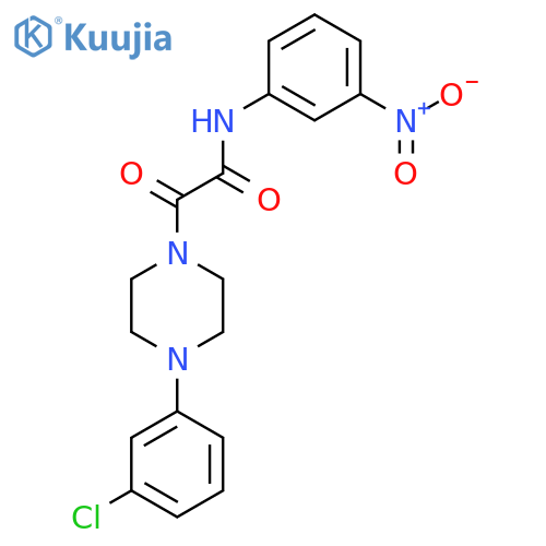 2-4-(3-chlorophenyl)piperazin-1-yl-N-(3-nitrophenyl)-2-oxoacetamide structure