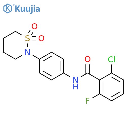 2-chloro-N-4-(1,1-dioxo-1lambda6,2-thiazinan-2-yl)phenyl-6-fluorobenzamide structure