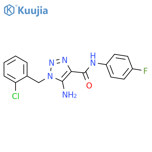 5-amino-1-(2-chlorophenyl)methyl-N-(4-fluorophenyl)-1H-1,2,3-triazole-4-carboxamide structure