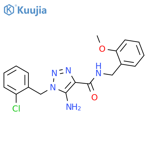 5-amino-1-(2-chlorophenyl)methyl-N-(2-methoxyphenyl)methyl-1H-1,2,3-triazole-4-carboxamide structure