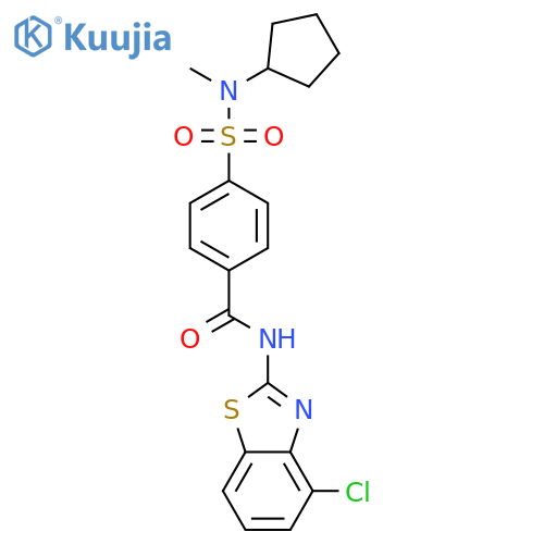 N-(4-chloro-1,3-benzothiazol-2-yl)-4-cyclopentyl(methyl)sulfamoylbenzamide structure