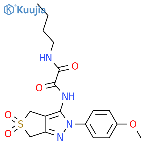 N-butyl-N'-2-(4-methoxyphenyl)-5,5-dioxo-2H,4H,6H-5lambda6-thieno3,4-cpyrazol-3-ylethanediamide structure