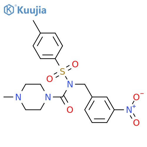 4-methyl-N-(4-methylbenzenesulfonyl)-N-(3-nitrophenyl)methylpiperazine-1-carboxamide structure