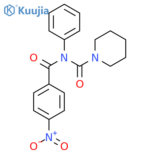 4-nitro-N-phenyl-N-(piperidine-1-carbonyl)benzamide structure