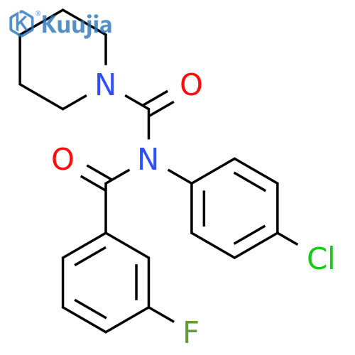 N-(4-chlorophenyl)-3-fluoro-N-(piperidine-1-carbonyl)benzamide structure