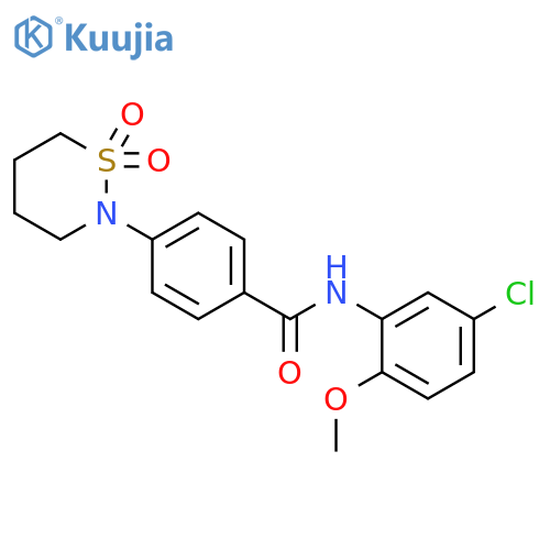 N-(5-chloro-2-methoxyphenyl)-4-(1,1-dioxo-1lambda6,2-thiazinan-2-yl)benzamide structure