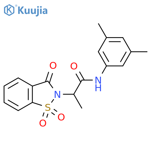 N-(3,5-dimethylphenyl)-2-(1,1,3-trioxo-2,3-dihydro-1lambda6,2-benzothiazol-2-yl)propanamide structure