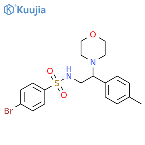 4-bromo-N-2-(4-methylphenyl)-2-(morpholin-4-yl)ethylbenzene-1-sulfonamide structure