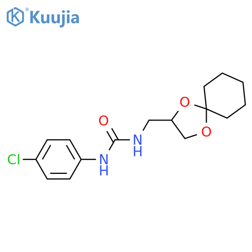1-(4-chlorophenyl)-3-({1,4-dioxaspiro4.5decan-2-yl}methyl)urea structure