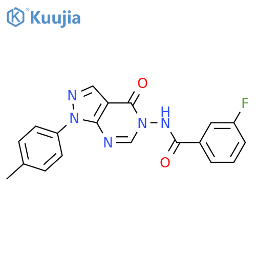 3-fluoro-N-1-(4-methylphenyl)-4-oxo-1H,4H,5H-pyrazolo3,4-dpyrimidin-5-ylbenzamide structure