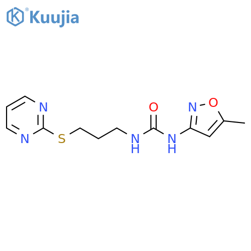 3-(5-methyl-1,2-oxazol-3-yl)-1-3-(pyrimidin-2-ylsulfanyl)propylurea structure