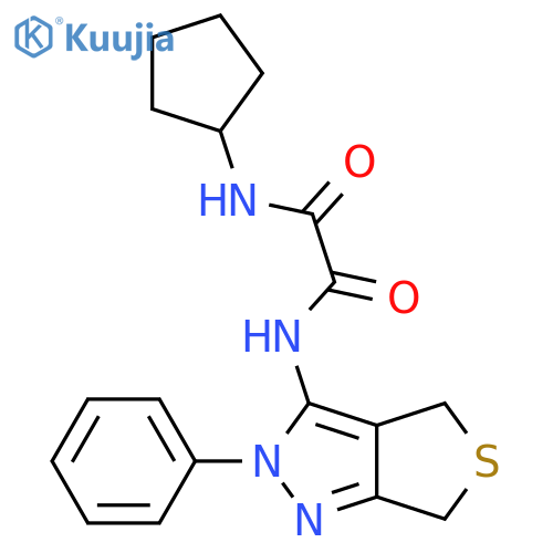 N'-cyclopentyl-N-{2-phenyl-2H,4H,6H-thieno3,4-cpyrazol-3-yl}ethanediamide structure