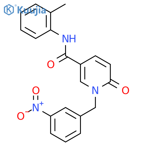 N-(2-methylphenyl)-1-(3-nitrophenyl)methyl-6-oxo-1,6-dihydropyridine-3-carboxamide structure