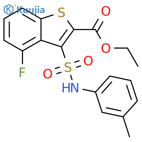 ethyl 4-fluoro-3-(3-methylphenyl)sulfamoyl-1-benzothiophene-2-carboxylate structure
