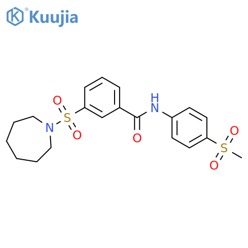 3-(azepane-1-sulfonyl)-N-(4-methanesulfonylphenyl)benzamide structure