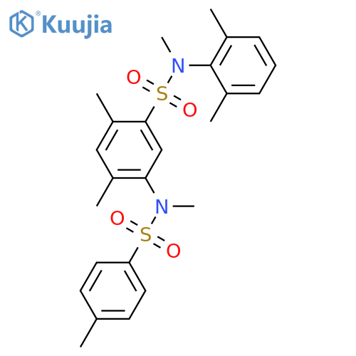 N-(2,6-dimethylphenyl)-N,2,4-trimethyl-5-(N-methyl4-methylbenzenesulfonamido)benzene-1-sulfonamide structure