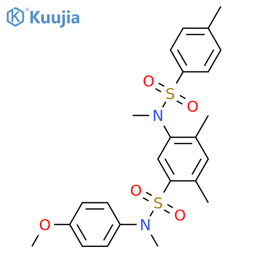 N-(4-methoxyphenyl)-N,2,4-trimethyl-5-(N-methyl4-methylbenzenesulfonamido)benzene-1-sulfonamide structure