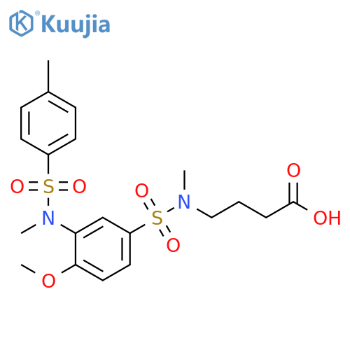 4-N-methyl4-methoxy-3-(N-methyl4-methylbenzenesulfonamido)benzenesulfonamidobutanoic acid structure