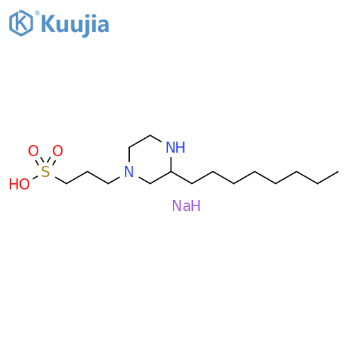 1-Piperazinepropanesulfonic acid, 3-octyl-, sodium salt (1:1) structure