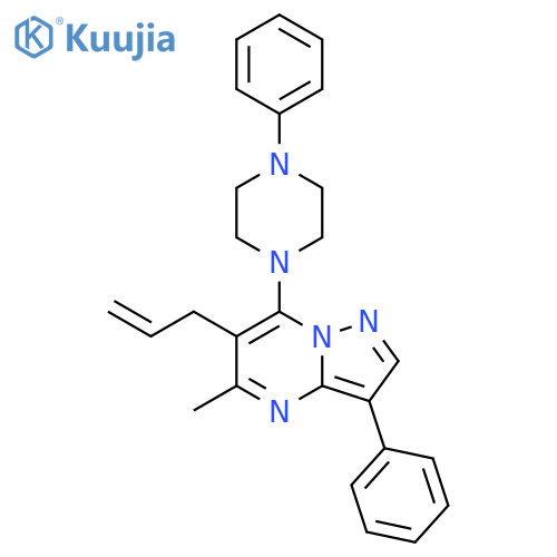 1-5-methyl-3-phenyl-6-(prop-2-en-1-yl)pyrazolo1,5-apyrimidin-7-yl-4-phenylpiperazine structure
