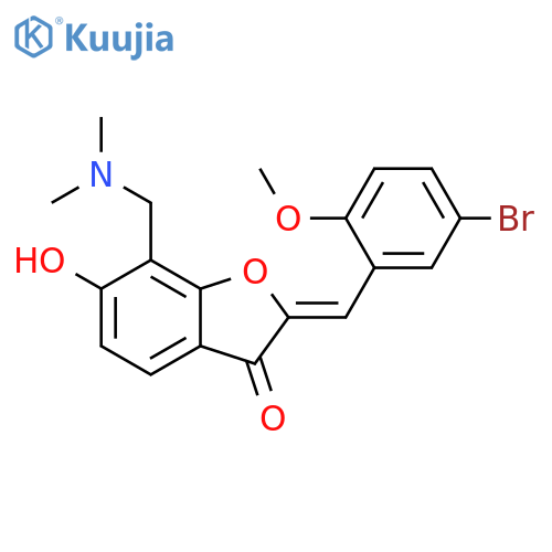 (2Z)-2-(5-bromo-2-methoxyphenyl)methylidene-7-(dimethylamino)methyl-6-hydroxy-2,3-dihydro-1-benzofuran-3-one structure
