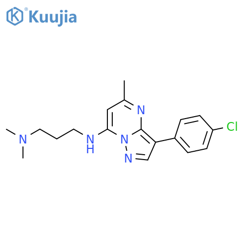 3-(4-chlorophenyl)-N-3-(dimethylamino)propyl-5-methylpyrazolo1,5-apyrimidin-7-amine structure