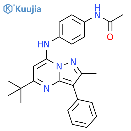 N-4-({5-tert-butyl-2-methyl-3-phenylpyrazolo1,5-apyrimidin-7-yl}amino)phenylacetamide structure