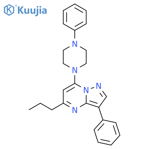 1-phenyl-4-{3-phenyl-5-propylpyrazolo1,5-apyrimidin-7-yl}piperazine structure