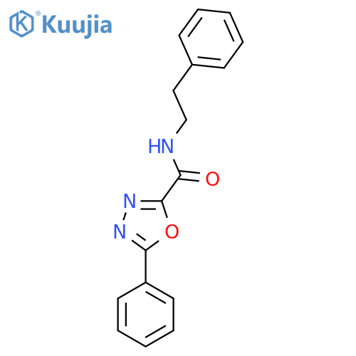 5-phenyl-N-(2-phenylethyl)-1,3,4-oxadiazole-2-carboxamide structure