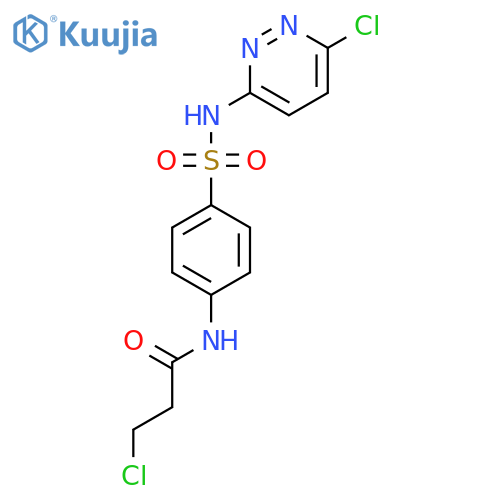 3-Chloro-N-[4-[(6-chloropyridazin-3-yl)sulfamoyl]phenyl]propanamide structure