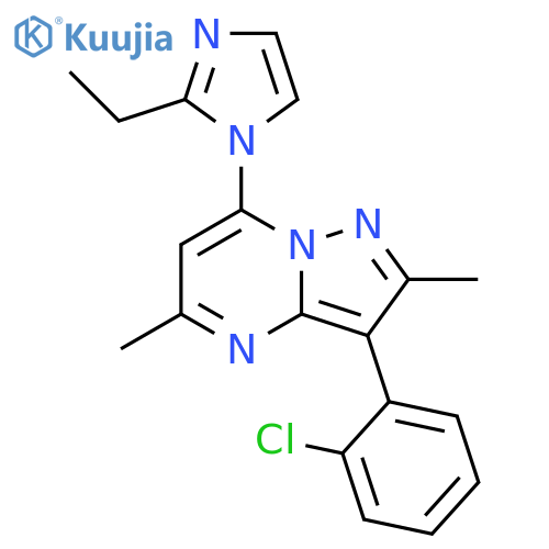 1-3-(2-chlorophenyl)-2,5-dimethylpyrazolo1,5-apyrimidin-7-yl-2-ethyl-1H-imidazole structure