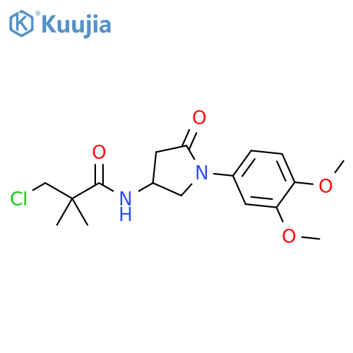 3-chloro-N-1-(3,4-dimethoxyphenyl)-5-oxopyrrolidin-3-yl-2,2-dimethylpropanamide structure