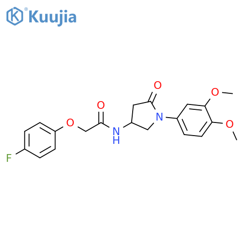 N-1-(3,4-dimethoxyphenyl)-5-oxopyrrolidin-3-yl-2-(4-fluorophenoxy)acetamide structure