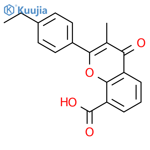 4H-1-Benzopyran-8-carboxylic acid, 2-(4-ethylphenyl)-3-methyl-4-oxo- structure
