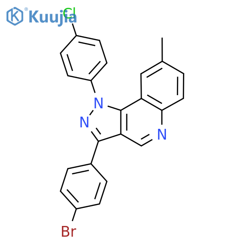 3-(4-bromophenyl)-1-(4-chlorophenyl)-8-methyl-1H-pyrazolo4,3-cquinoline structure