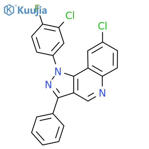 8-chloro-1-(3-chloro-4-fluorophenyl)-3-phenyl-1H-pyrazolo4,3-cquinoline structure