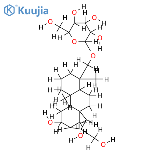 12beta,16alpha,17,19-tetrahydroxy-ent-kaurane 19-O-beta-D-glucopyranoside structure