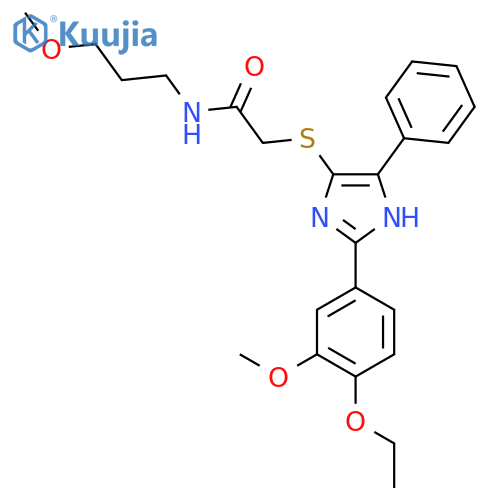 2-{2-(4-ethoxy-3-methoxyphenyl)-5-phenyl-1H-imidazol-4-ylsulfanyl}-N-(3-methoxypropyl)acetamide structure