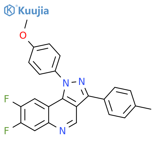 7,8-difluoro-1-(4-methoxyphenyl)-3-(4-methylphenyl)-1H-pyrazolo4,3-cquinoline structure
