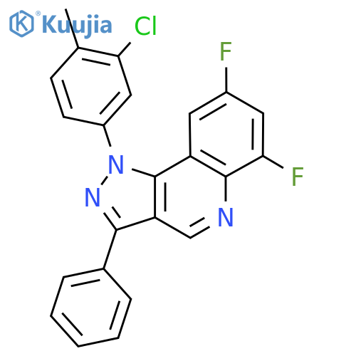 1-(3-chloro-4-methylphenyl)-6,8-difluoro-3-phenyl-1H-pyrazolo4,3-cquinoline structure