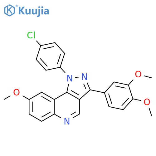 1-(4-chlorophenyl)-3-(3,4-dimethoxyphenyl)-8-methoxy-1H-pyrazolo4,3-cquinoline structure