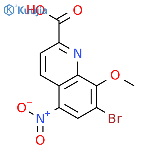2-Quinolinecarboxylic acid, 7-bromo-8-methoxy-5-nitro- structure