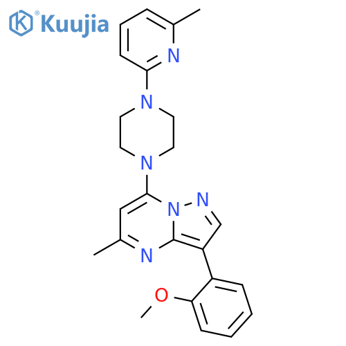 1-3-(2-methoxyphenyl)-5-methylpyrazolo1,5-apyrimidin-7-yl-4-(6-methylpyridin-2-yl)piperazine structure