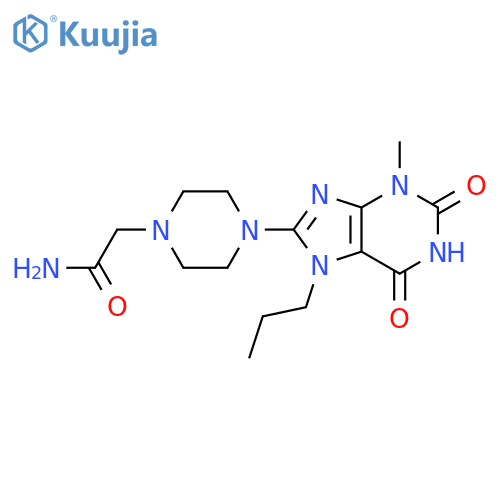 2-4-(3-methyl-2,6-dioxo-7-propyl-2,3,6,7-tetrahydro-1H-purin-8-yl)piperazin-1-ylacetamide structure