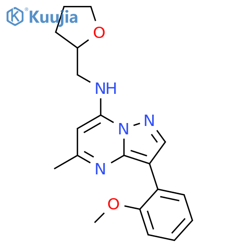3-(2-methoxyphenyl)-5-methyl-N-(oxolan-2-yl)methylpyrazolo1,5-apyrimidin-7-amine structure