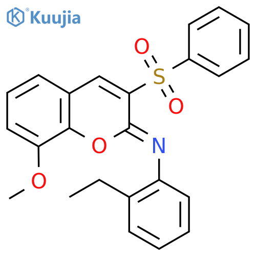 (2Z)-3-(benzenesulfonyl)-N-(2-ethylphenyl)-8-methoxy-2H-chromen-2-imine structure