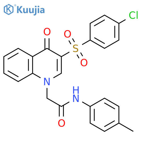 2-3-(4-chlorobenzenesulfonyl)-4-oxo-1,4-dihydroquinolin-1-yl-N-(4-methylphenyl)acetamide structure
