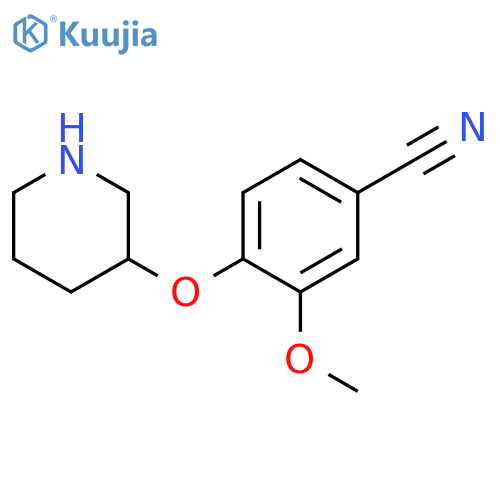 3-METHOXY-4-(3-PIPERIDINYLOXY)BENZONITRILE structure